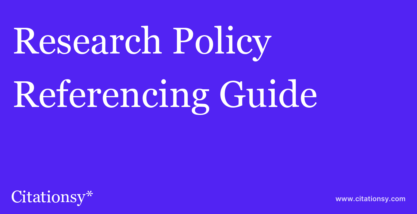 cite Research Policy  — Referencing Guide